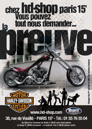 Harley Davidson Shop Paris 15ème, créateur de chopper...